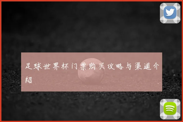 足球世界杯门票购买攻略与渠道介绍
